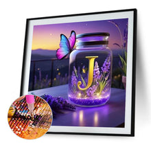 Load image into Gallery viewer, Diamond Painting - Full Round - Fantasy glass bottle butterfly letter J (40*40CM)