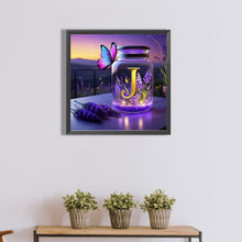 Load image into Gallery viewer, Diamond Painting - Full Round - Fantasy glass bottle butterfly letter J (40*40CM)