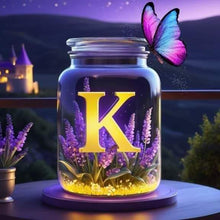 Load image into Gallery viewer, Diamond Painting - Full Round - Fantasy glass bottle butterfly letter K (40*40CM)