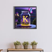Load image into Gallery viewer, Diamond Painting - Full Round - Fantasy glass bottle butterfly letter K (40*40CM)