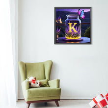 Load image into Gallery viewer, Diamond Painting - Full Round - Fantasy glass bottle butterfly letter K (40*40CM)