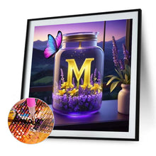 Load image into Gallery viewer, Diamond Painting - Full Round - Fantasy glass bottle butterfly letter M (40*40CM)