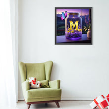 Load image into Gallery viewer, Diamond Painting - Full Round - Fantasy glass bottle butterfly letter M (40*40CM)