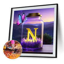 Load image into Gallery viewer, Diamond Painting - Full Round - Fantasy glass bottle butterfly letter N (40*40CM)