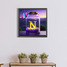 Load image into Gallery viewer, Diamond Painting - Full Round - Fantasy glass bottle butterfly letter N (40*40CM)