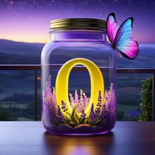Load image into Gallery viewer, Diamond Painting - Full Round - Fantasy glass bottle butterfly letter O (40*40CM)