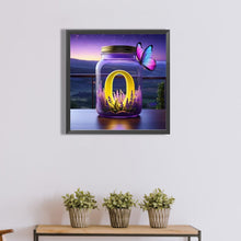 Load image into Gallery viewer, Diamond Painting - Full Round - Fantasy glass bottle butterfly letter O (40*40CM)