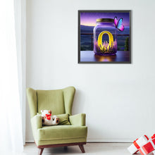 Load image into Gallery viewer, Diamond Painting - Full Round - Fantasy glass bottle butterfly letter O (40*40CM)