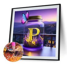 Load image into Gallery viewer, Diamond Painting - Full Round - Fantasy glass bottle butterfly letter P (40*40CM)