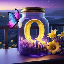 Load image into Gallery viewer, Diamond Painting - Full Round - Fantasy glass bottle butterfly letter Q (40*40CM)