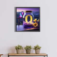 Load image into Gallery viewer, Diamond Painting - Full Round - Fantasy glass bottle butterfly letter Q (40*40CM)