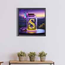 Load image into Gallery viewer, Diamond Painting - Full Round - Fantasy glass bottle butterfly letter S (40*40CM)