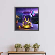 Load image into Gallery viewer, Diamond Painting - Full Round - Fantasy glass bottle butterfly letter U (40*40CM)