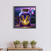 Load image into Gallery viewer, Diamond Painting - Full Round - Fantasy glass bottle butterfly letter V (40*40CM)