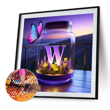 Load image into Gallery viewer, Diamond Painting - Full Round - Fantasy glass bottle butterfly letter W (40*40CM)
