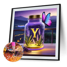 Load image into Gallery viewer, Diamond Painting - Full Round - Fantasy glass bottle butterfly letter Y (40*40CM)