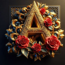 Load image into Gallery viewer, Diamond Painting - Full Round - Rose gold stamping letter A (30*30CM)
