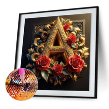 Load image into Gallery viewer, Diamond Painting - Full Round - Rose gold stamping letter A (30*30CM)
