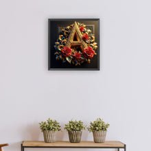 Load image into Gallery viewer, Diamond Painting - Full Round - Rose gold stamping letter A (30*30CM)