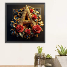 Load image into Gallery viewer, Diamond Painting - Full Round - Rose gold stamping letter A (30*30CM)