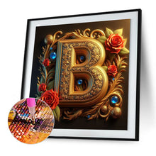 Load image into Gallery viewer, Diamond Painting - Full Round - Rose gold stamping letter B (30*30CM)
