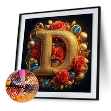Load image into Gallery viewer, Diamond Painting - Full Round - Rose gold stamping letter D (30*30CM)