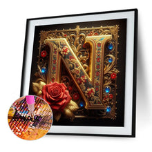 Load image into Gallery viewer, Diamond Painting - Full Round - Rose gold stamping letter N (30*30CM)