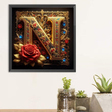 Load image into Gallery viewer, Diamond Painting - Full Round - Rose gold stamping letter N (30*30CM)