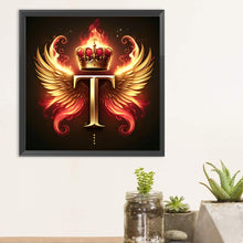 Load image into Gallery viewer, Diamond Painting - Full Round - Feather wings letter T (30*30CM)