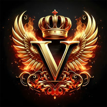 Load image into Gallery viewer, Diamond Painting - Full Round - Feather wings letter V (30*30CM)