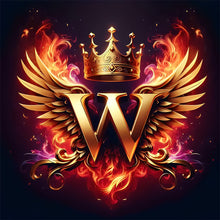 Load image into Gallery viewer, Diamond Painting - Full Round - Feather wings letter W (30*30CM)