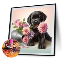 Load image into Gallery viewer, AB Diamond Painting - Full Round - Flowers and puppy labrador (40*40CM)
