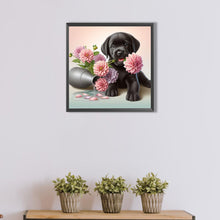 Load image into Gallery viewer, AB Diamond Painting - Full Round - Flowers and puppy labrador (40*40CM)
