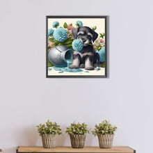 Load image into Gallery viewer, AB Diamond Painting - Full Round - Flowers and Puppy Schnauzer (40*40CM)