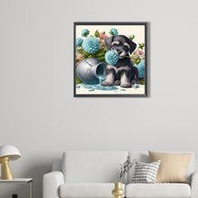 Load image into Gallery viewer, AB Diamond Painting - Full Round - Flowers and Puppy Schnauzer (40*40CM)