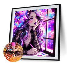Load image into Gallery viewer, AB Diamond Painting - Full Round - girl by the window (40*40CM)