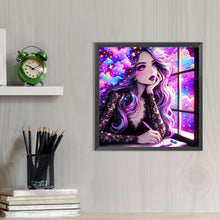 Load image into Gallery viewer, AB Diamond Painting - Full Round - girl by the window (40*40CM)
