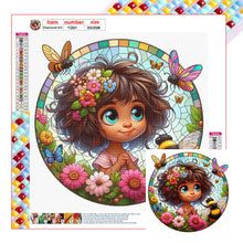 Load image into Gallery viewer, Diamond Painting - Full Square - flower bee girl (35*35CM)