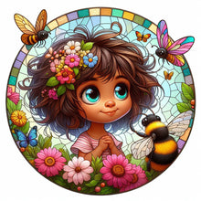Load image into Gallery viewer, Diamond Painting - Full Square - flower bee girl (35*35CM)