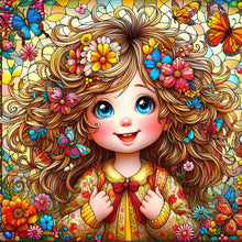 Load image into Gallery viewer, Diamond Painting - Full Square - butterfly flower girl (35*35CM)