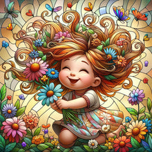 Load image into Gallery viewer, Diamond Painting - Full Square - running flower girl (35*35CM)
