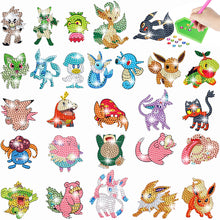 Load image into Gallery viewer, 23Pcs Pokémon Cartoon Diamond Painting Sticker Animal Gem Paint by Numbers Diamonds Arts
