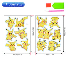 Load image into Gallery viewer, 9/12Pcs Pikachu Pokémon Diamond Painting Sticker Cartoon Animal Diamonds Mosaic Stickers