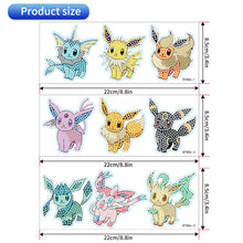 Load image into Gallery viewer, 9/12Pcs Pikachu Pokémon Diamond Painting Sticker Cartoon Animal Diamonds Mosaic Stickers