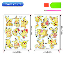 Load image into Gallery viewer, 16/27Pcs Pikachu Pokémon Diamond Painting Sticker Cartoon Animal Crystal Diamond Sticker