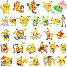 Load image into Gallery viewer, 16/27Pcs Pikachu Pokémon Diamond Painting Sticker Cartoon Animal Crystal Diamond Sticker
