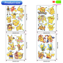 Load image into Gallery viewer, 16/27Pcs Pikachu Pokémon Diamond Painting Sticker Cartoon Animal Crystal Diamond Sticker