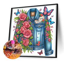 Load image into Gallery viewer, Diamond Painting - Partial Special Shaped - Denim and roses (30*30CM)