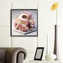 Load image into Gallery viewer, Diamond Painting - Full Round - pink flower letters (40*40CM)