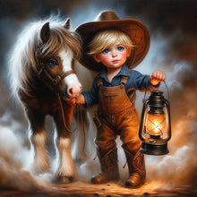 Load image into Gallery viewer, Diamond Painting - Full Round - cowboy kid (30*30CM)